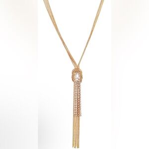 Nicole Miller Elegant Gold Tassel Necklace